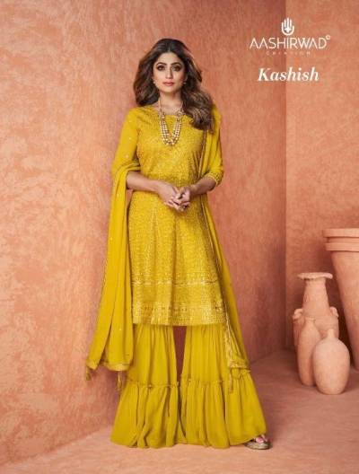 Kashish By Aashirwad Creation Designer Sharara Suit Collection